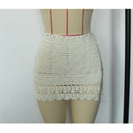 2026 Hollow Out Skirt Sarong Crochet Knitted Tunic Beach Cover Up Beach Wear Beachwear Female Women Cover-ups Beach Dress K8074