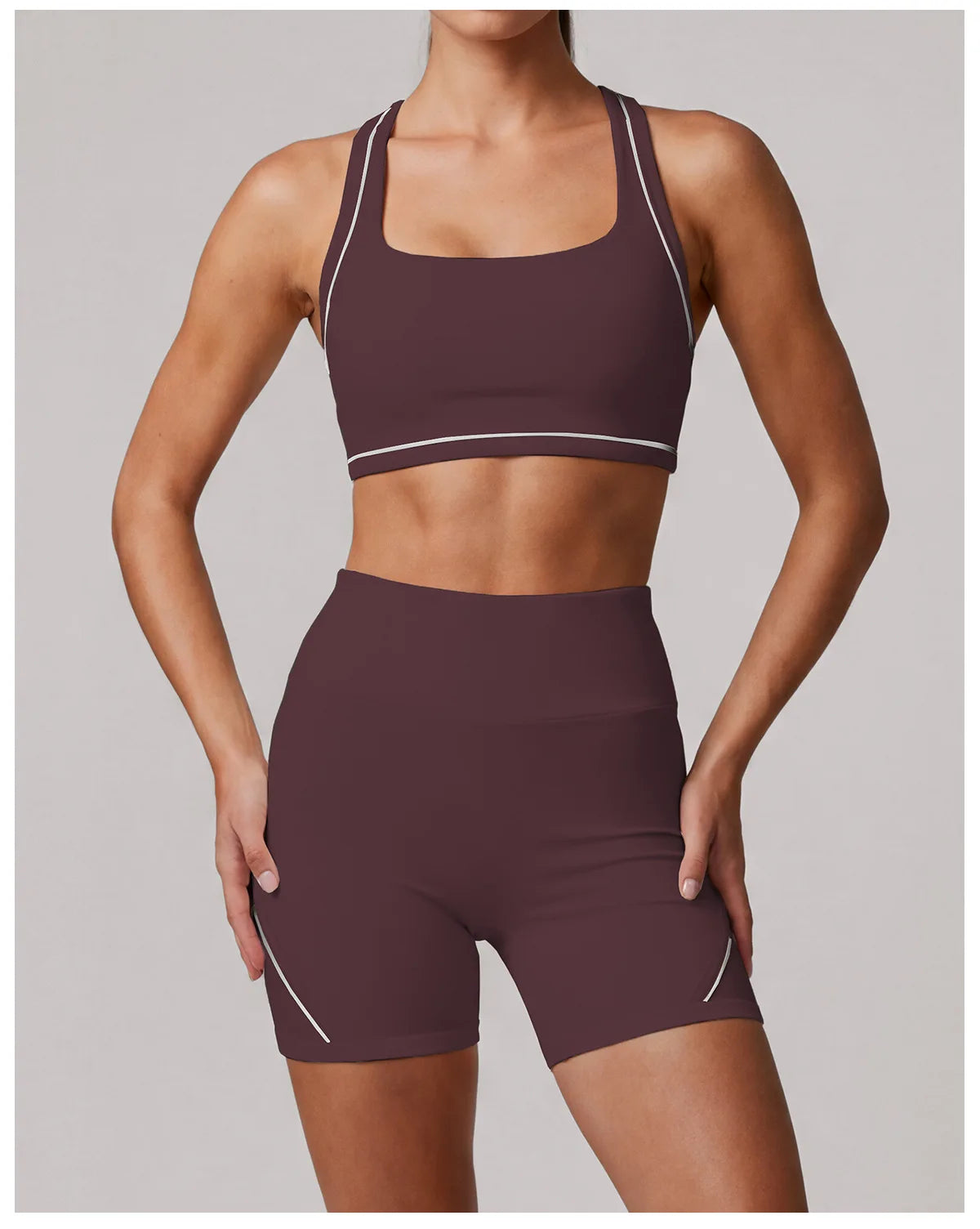 Color Blocking Yoga Sets Women's Tracksuit Hanging Neck Shockproof Sports Vest Hip Lifting Shorts Gym Running Fitness Suits