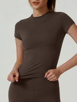 Women Yoga Tops Breathable Stretch Sports Shirt Slim Fit Workout Gym Running Fitness Athletic Blouse