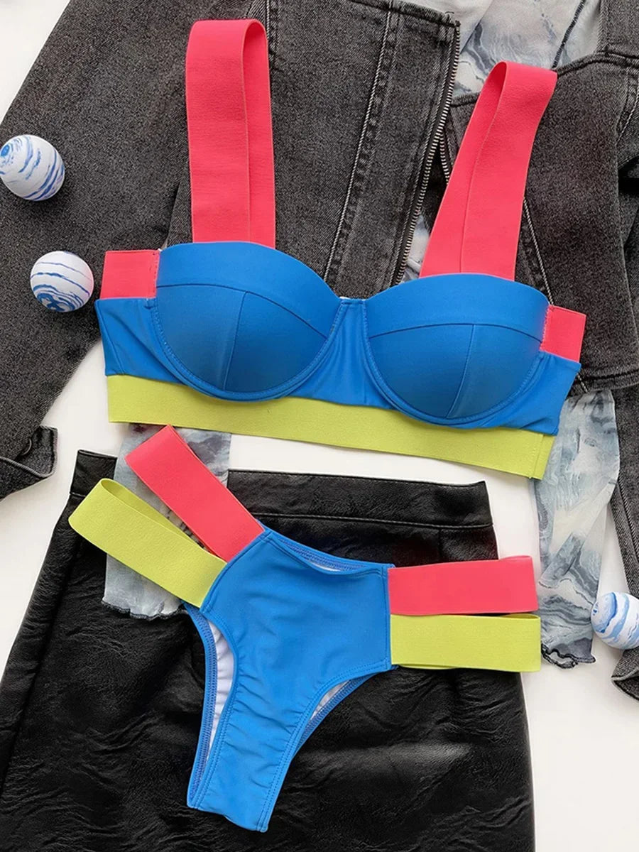Leopard High Waist Bikini Push Up Bra Cup Bikinis 2026 Women Swimsuit Female Swimwear Two Piece Bikini Set High Cut Bathing Suit