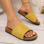 Zoki 2025 Summer Cork Clogs Slippers for Women Plus Size Open Toe Flat Heels Sandals Woman Comfort Non Slip Clogs Sandles Female