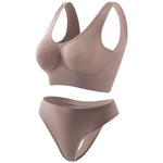Seamless Bra Set Women Wireless Tanks Bra FemaleLow Rise Thongs Panties Sexy Lingerie Set Comfy Underwear Intimates S-5XL