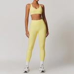 Yoga Set 2PCS Women Tracksuit Nude Feeling Workout Sets Gym Clothes Push Up Fitness Running Sportwear Sport Bra Leggings Suit