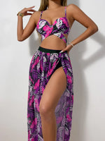 3 Pieces Strappy Bikini 2026 Women Push Up Swimsuit Sexy Swimwear Female With Beach Dress Bathers Bathing Swimming Swim Suit