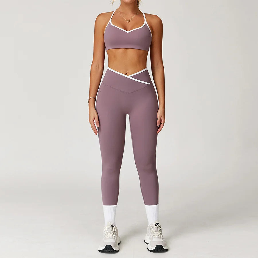 Sportswear Woman Gym Sports Bra Shorts Leggings 2 Piece Set Workout Naked Feeling Seamless Female Fitness Clothing Tracksuits