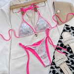 Sexy 7 Colors Halter Brazilian Bikini Female Swimsuit Women Swimwear Two-Pieces Bikini Set Bather Bathing Suit Swim Lady V3860