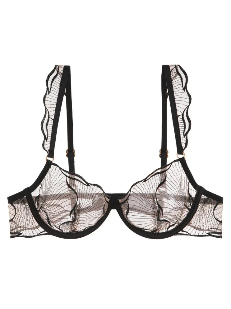 Summer Beachwear Lingerie Large Bust Minimizer Light Support Gathering Wirefree Anti-Sagging Comfort Bra Set AU MOYISU Panty F
