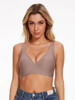 Pink Heart Seamless Wire-Free Comfortable Full-Cup Bra with Thin Molded Cups for Breathability and Support Beautiful Push Up Bra