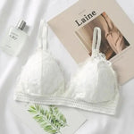 Women Lace Bralette Wirefree Sexy Lingerie Female Solid Color Brassiere Wireless Underwear V-Neck Push Up Bras For Women