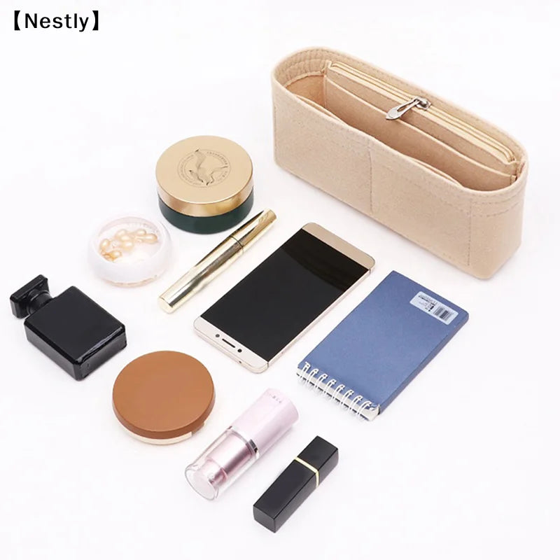 1PC Felt Insert Bag Organizer, Makeup Organizers, Liner Perfect for Brand Women's Handbags For And Cosmetic Bags〔Nest〕