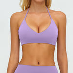 Hanging Neck Yoga Bra Women Sports Bra Breathable Shock Proof Gym Workout Fitness Push up Top Running Active Sportswear Vest Bra