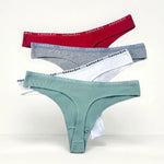 3Pcs/Set Cotton Panties Sexy G-string Low Rise Panties Women Seamless Underwear Set Female Underpants Breathable Lingerie Panty