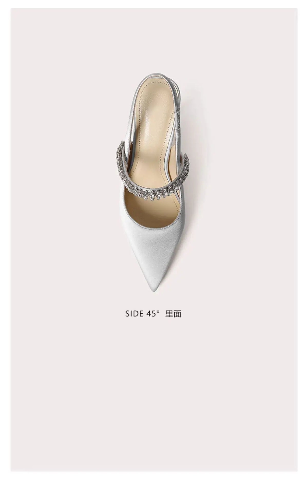 Size 34 45 Women's Diamond Bao Head Sandals 2025 New Thin Heel Pointed Sheepskin Leather High Heels Women's Wedding Shoes