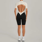 Women's Seamless Yoga Jumpsuit Sports Workout Running Hip-lifting Slim Fit Shorts One-Piece Training Fitness Gym Bodysuit