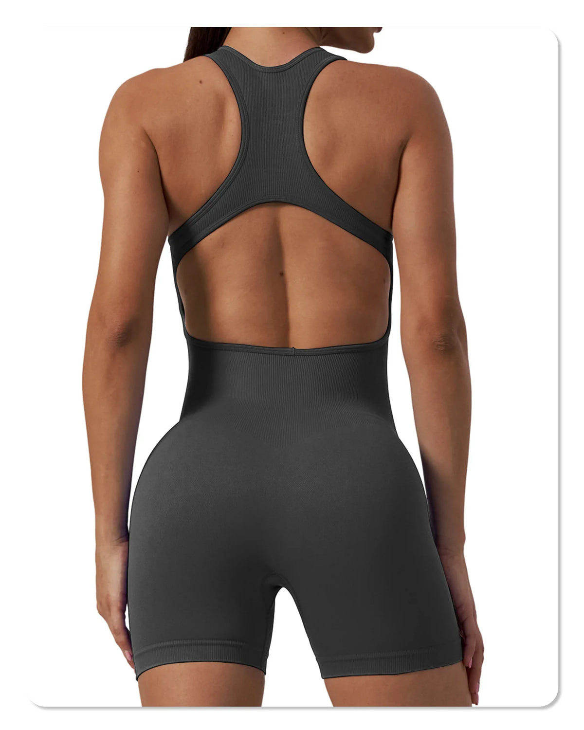Seamless Yoga Jumpsuit Sleeveless Shorts One Piece Yoga Suit Sexy Cutout Backless Top Women Playsuit Gym Summer Workout Clothes