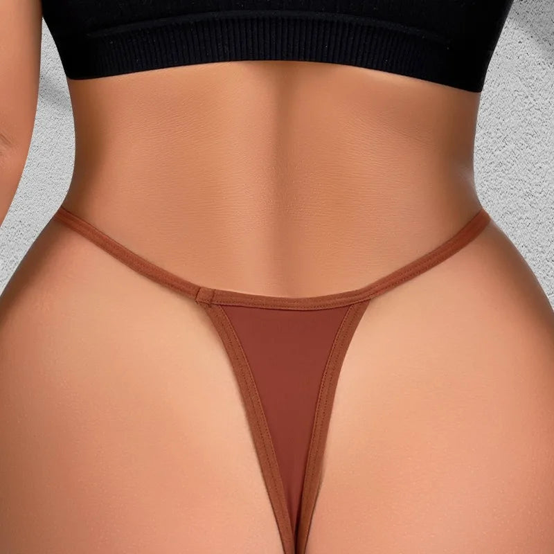 1pcs Low Rise Sexy Women G-string Solid Breathable Sexy Lingerie Elegant Female Underwear Erotic Lady Thongs 2025 New Panties