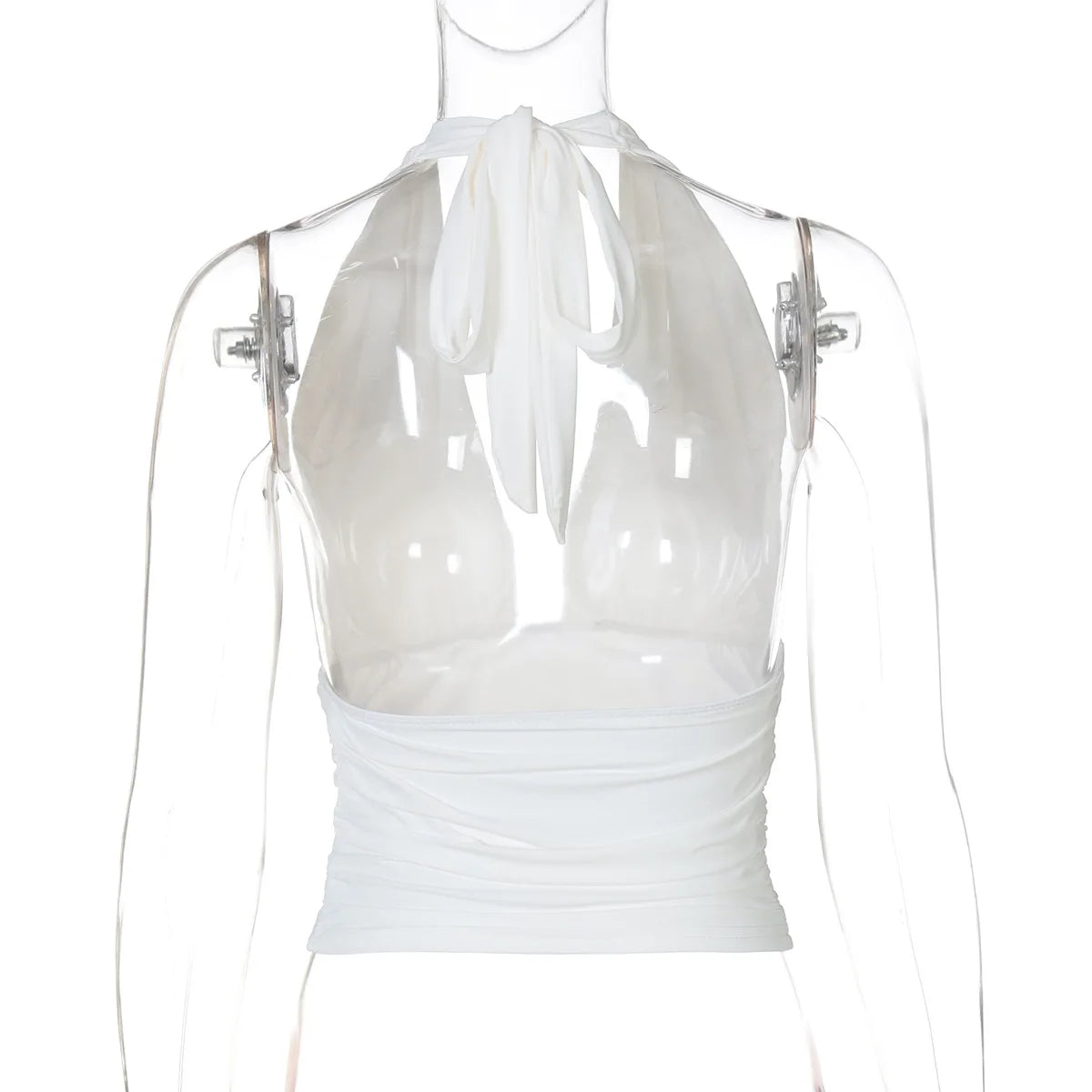 FDYOUI Sexy Deep V-neck Bandage Solid Crop Tops Women's 2026 Summer Halter Off Shoulder Sleeveless T-shirt Vacation Corset Top