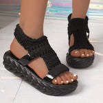 2026Women Platform Sandals Summer Gladiator Sandals Shoes Thick Heels Ladies White Sandalias Casual