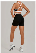 Summer Yoga Set 2Pcs Women's Tracksuit Back Cross Sports Bra Sportswear High Waist Butt-Lifting Fitness Pants Workout Top Suit