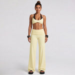 Women's Seamless Yoga Set Sports Fitness Training High Waist Butt-Lifting Flare Pants Suits Beautiful Back Slim Fit Bra Sets