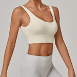 Running Sports Bra Women High Support Open Back Yoga Breathable Slim Fit Fitness Pilates Tank Top With Removable Pads