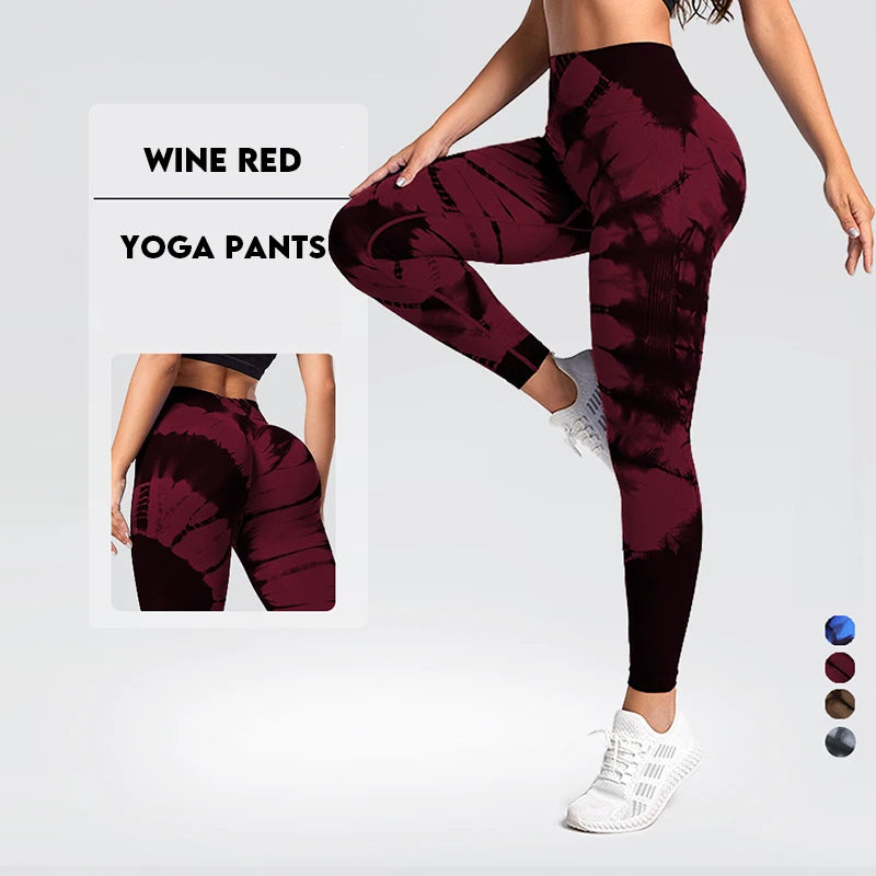 New Tie-Dye Seamless Yoga Leggings Breathable Gym High Waist Sports Leggings WomenFitness Running Exercise Hip Lift Pants