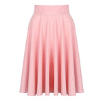 Women Skirt Elastic High Waist A-Line Style Skirt Solid Color Large Hem Skater Skirt Bohemia Style Skirts Women's skirt