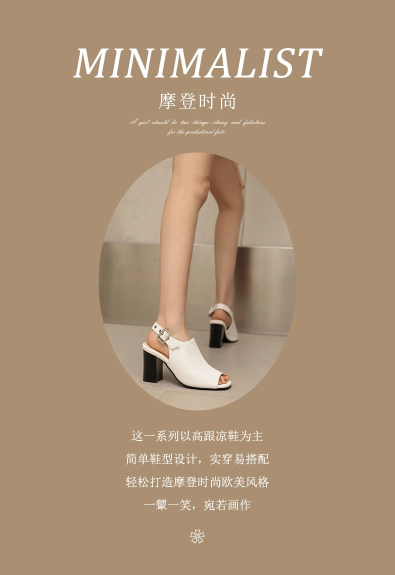 New Women Sandals Peep Toe High Heels Summer Gladiator Shoes Black Brown Woman Ankle Strap Sandalias Female Mujer Big Size
