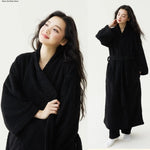 Fall Winter Unisex Couple Maxi Long Bathrobe Thick Soft Coral Velvet Beauty Flannel Warm Morning Robe for Men Women Loungewear