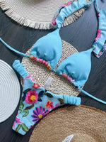RUOTONSEPT 2024 New Sexy Handmade Embroidery Bikini Set Women's Swimsuit Triangle Swimwear Bathing Suit Brazilian Biquinis