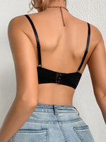 Sexy Deep V Lace Women's Bra Patterned Engraved Cups Side Support Underwire Push-Up Fashionable Women's Intimate Underwear