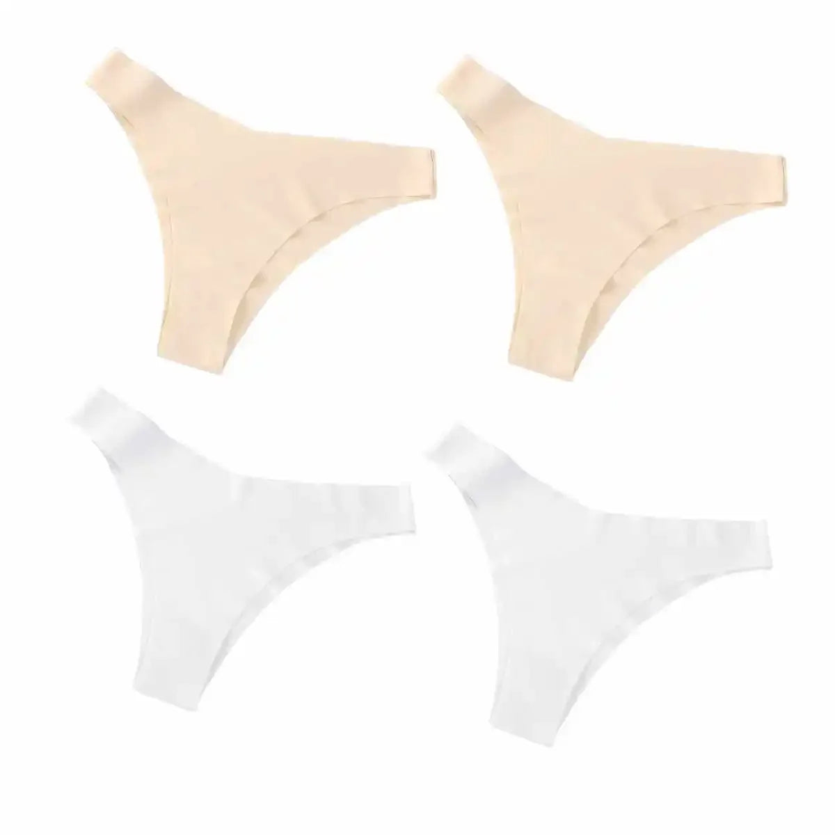 4Pcs/Set Ice Silk Low Rise Panties Seamless Underwear Women V-Shaped Briefs Quick-Drying Sports Thongs Female Underpants S-L