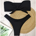 New Bikini Bottoms Women's Swimsuit Low Waisted Bottom Solid Red Swimwear Thong Beachwear Brazilian Bathing Suit Summer