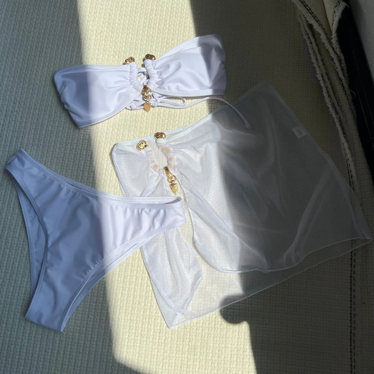 DEKA U Bandeau Bikinis Set Mujer Strapless Swimwear Sexy Women 3 Piece Swimsuit Bathing Suit Biquinis Brazilian Bikini