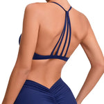 Women's Detachable Strap Yoga Bra Top Seamless Racerback Sweat-Wicking High Support for Yoga Running & Low Impact Workouts