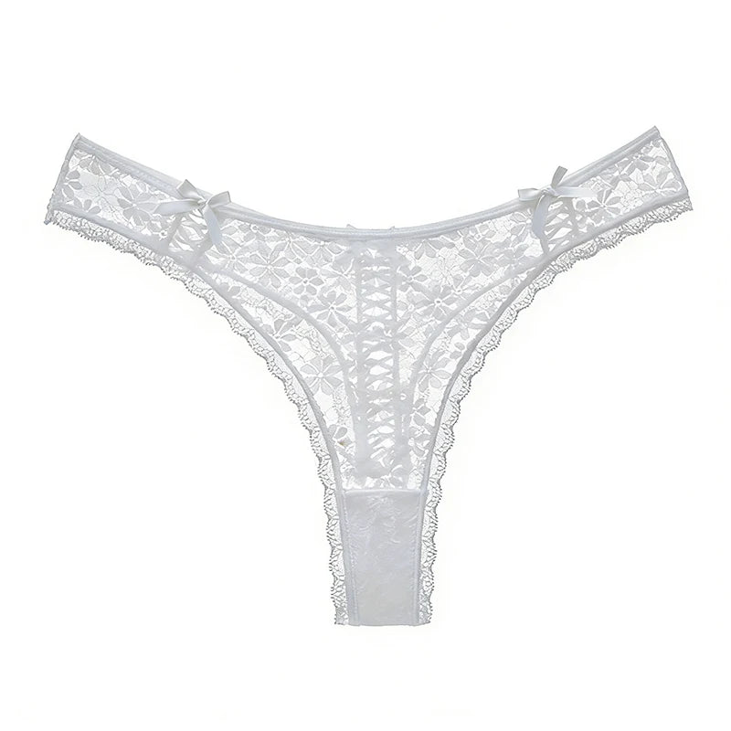 Lace G String Thin Sexy Girls Panties Seamless Women Briefs Thong Hollow Out Underwear Transparent Female Low Waist Lingerie