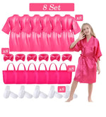 6-15 Set Muti Colors Spa Party Robe for Girls Kids Birthday Party Supplies Favors Spa Day Robes Gowns Sleepover Pyjama Party
