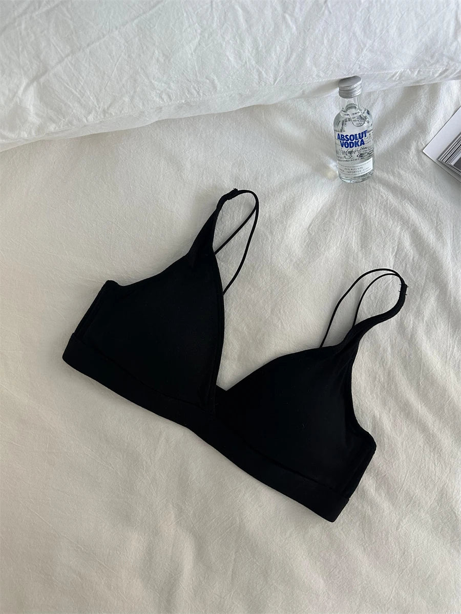 MOYISU French Triangle Cup Micro Push-up|Large & Small Breast|Sexy Nude Lightweight Skin Bra Cover Summer Comfort Fit