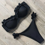 Bandeau Bikini Swimwear Women Swimsuit Sexy Thong Ruffle Bikini Set Push Up Bathing Suit Female Brazilian Leopard Swimsuit 2026