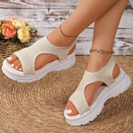Summer Hollow Out Platform Sandals Women Fashion Open Toe Arch Support Sandal Woman Thick Bottom High Heel Sports Sandals Female