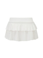 Women's Mini Skirt Low Waist Solid Color Ruffle Hem Skirt Lingerie Sexy Hot Skirts Summer