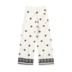 Foridol Geometric Embroidery Wide Leg Spring Summer Women Beige Long Pants Zip Fashion Trousers Pantalones De Mujer Autumn Pants