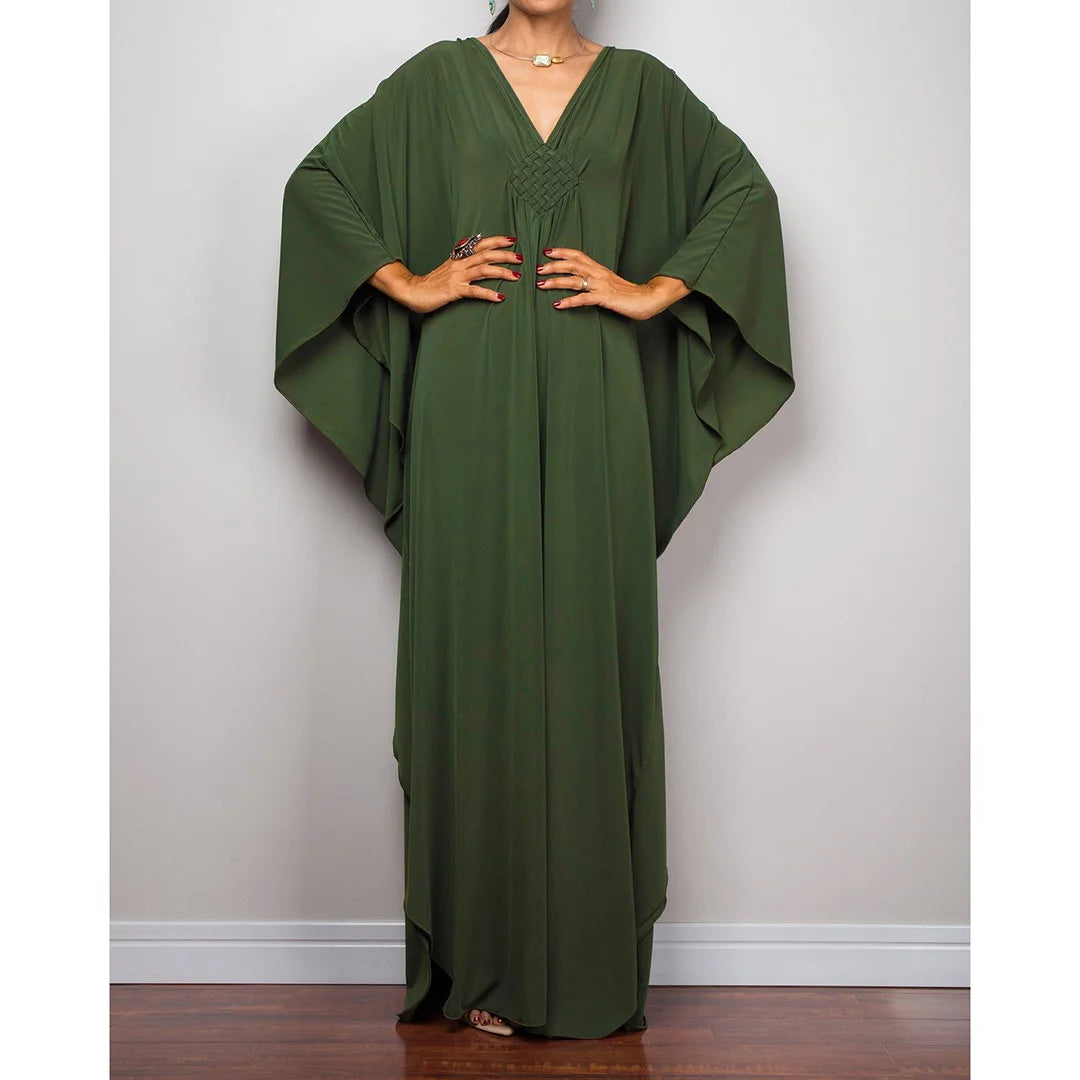 Greek Goddess Long Dress Batwing Sleeve Tunic Beach Cover Up Cover-ups Beach Dress Beach Wear Beachwear Kaftan Maxi Dress V4427