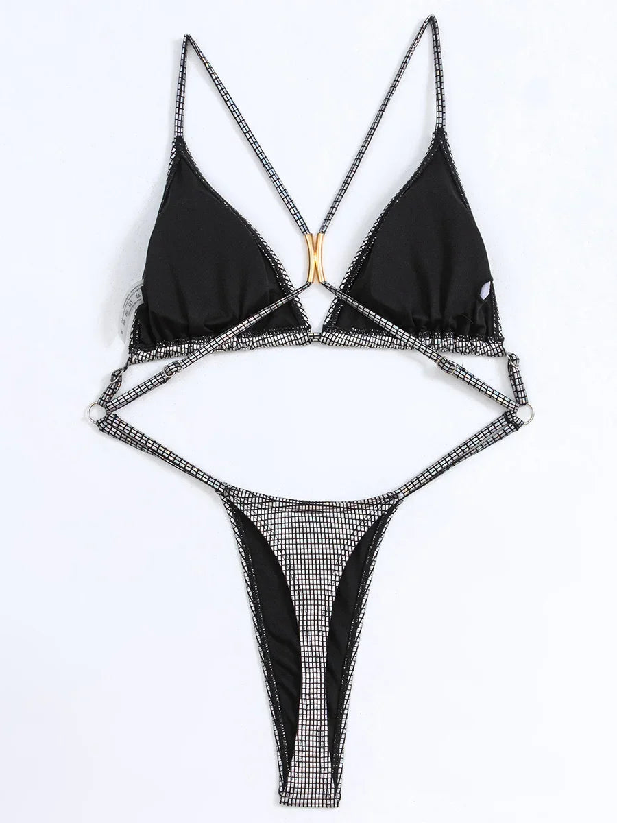 Sexy Extreme Mini Micro String Women Swimwear One Piece Swimsuit Female Cross Backless Monokini High Cut Bathing Suit Swim Lady