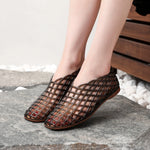 New 2026 Women Leisure Jelly Sandals Cut-out Soft PVC Breathable Summer Flat Shoes Close Toe Female Street Flats