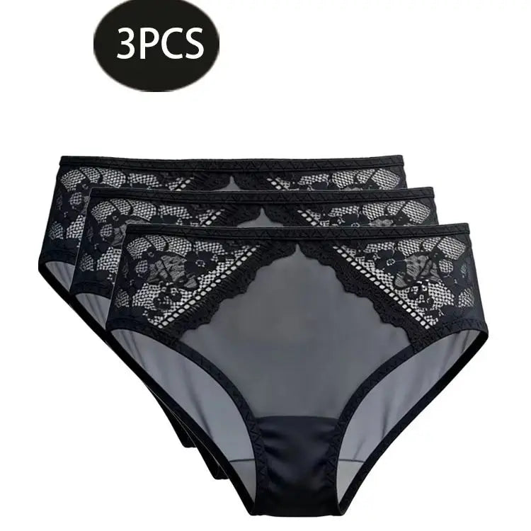 Sexy Underwear, Ultra-Thin Breathable Hollow Lace Underwear, Pure Cotton Crotch, Low-Waist Butt-Lifting Women's Briefs