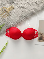 Women's sexy lingerie shoulder strap anti slip transparent dual-use bra with steel ring gathering push up bra A2150