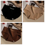 3Pcs/Set Women Soft Cotton Panties Mid Waist Briefs in Warm Tan Minimalist Intimates Breathable Stretch Underwear Size M-2XL