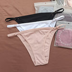 4Pcs/Set Women Cotton Briefs Sexy Brazilian Panties Low-Rise Underwear Adjustable Buckle Female Underpants Comfort Lingerie S-XL