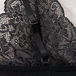 Transparent Black Sexy Lingerie Women Underwear See Through Sleepwear Lace Nightdress And Thongs Pijamas Sets Female Sexy Nighty